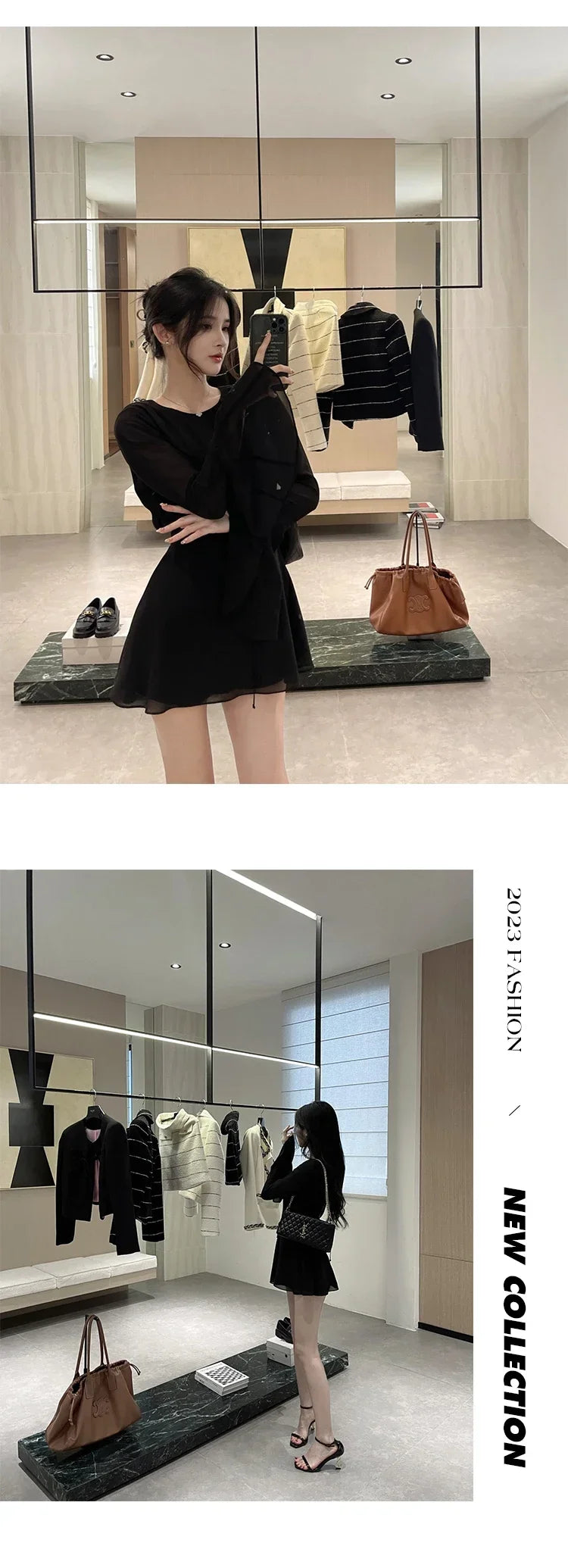 Solid Dresses Women Mini Retro Summer Spicy Ladies Backless Lace-up Sexy Designed Long Sleeve Korean Style Elegant Vintage Ins - The Genie Store