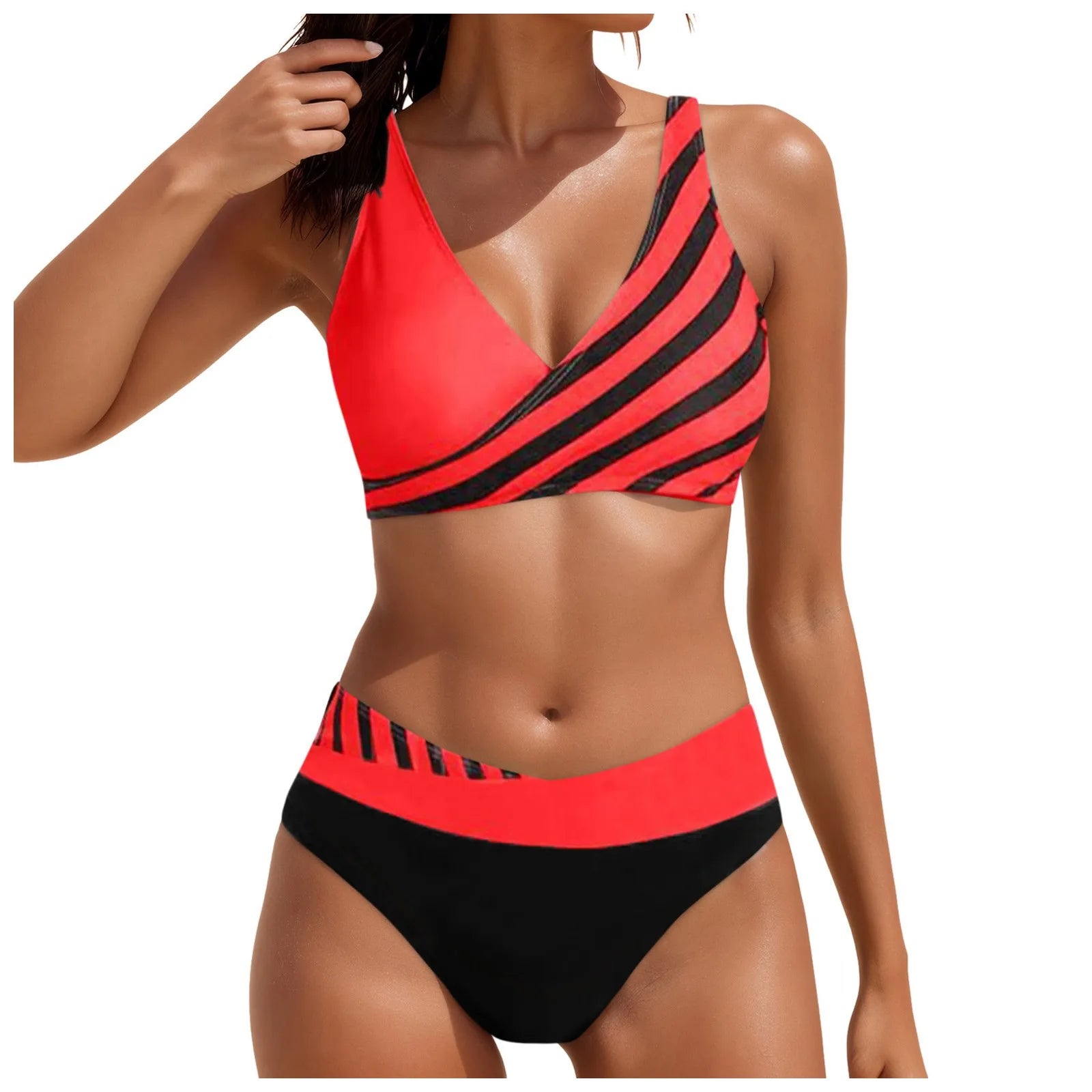 Woman Swimsuits Women High Waisted Bikini Sexy Push Up Two Piece Swimsuits Vintage Swimsuit Two Piece купальники жіночий 2025 - The Genie Store