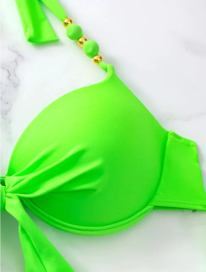 Hot Sale Of The Season New Printed Quality Bikini Strap Women's Swimsuit Set Swimwear Bikini Ensemble Bandeau Style Chinese Orig - The Genie Store