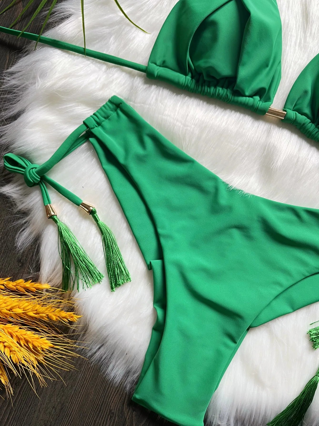 RUOTONSEPT Sexy Solid Color Bandage Bikini Set Women's Swimsuit Two-piece Triangle Swimwear Bathing Suit Brazilian Biquinis - The Genie Store