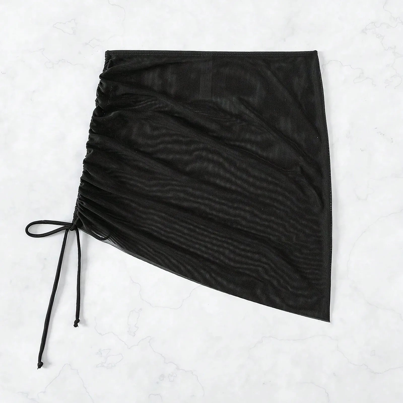 Women Short Sarongs Mesh Sheer Coverups Beach Bikini Wrap Sheer Short Skirt Swimsuit Scarf Transparent Cover Ups for Swimwear - The Genie Store