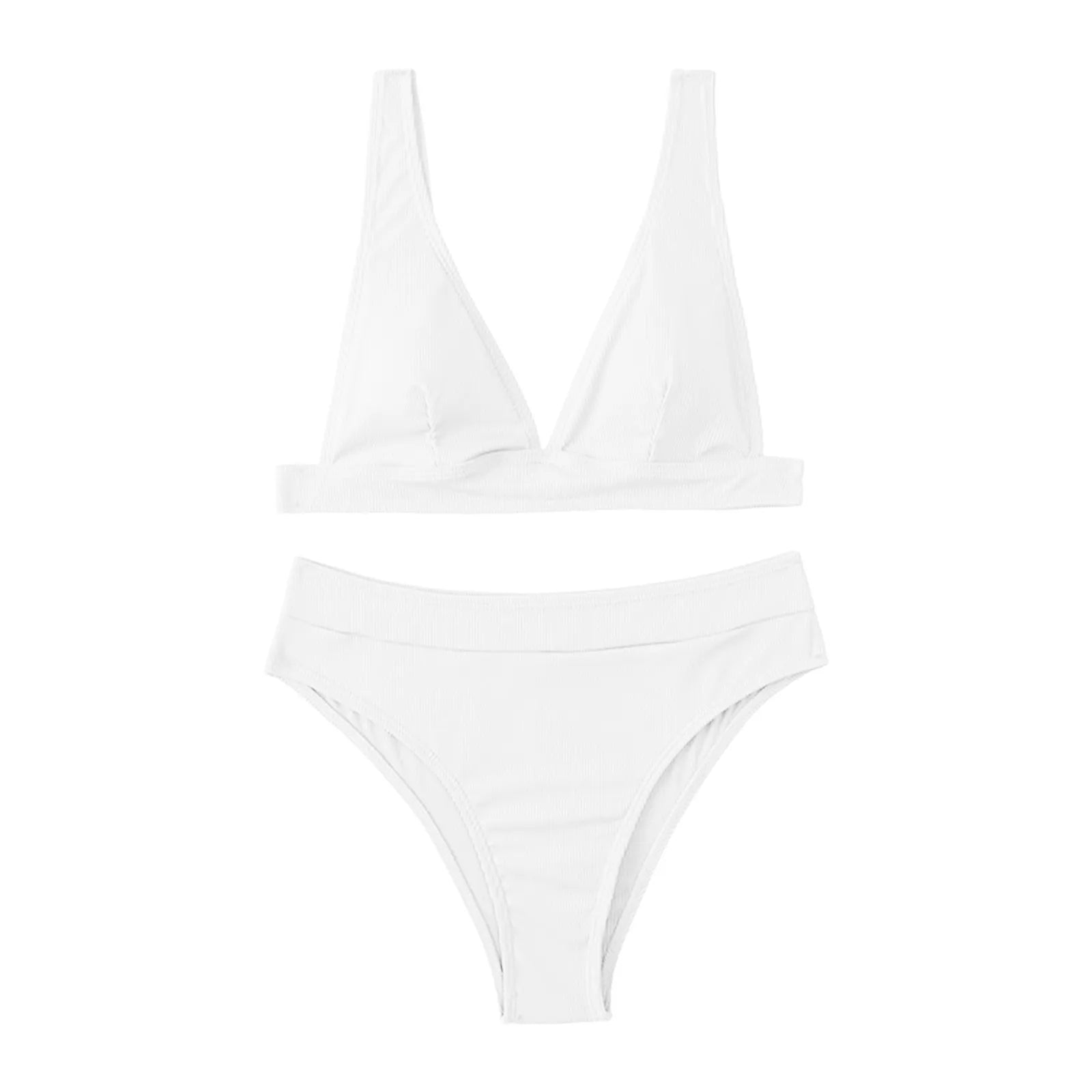 Women Swimwear Bikinis Soild Color Chest Paded Crop Tops And Shorts Brazilian Beach Wear 2 Piece Swimsuits For Women Biquini - The Genie Store