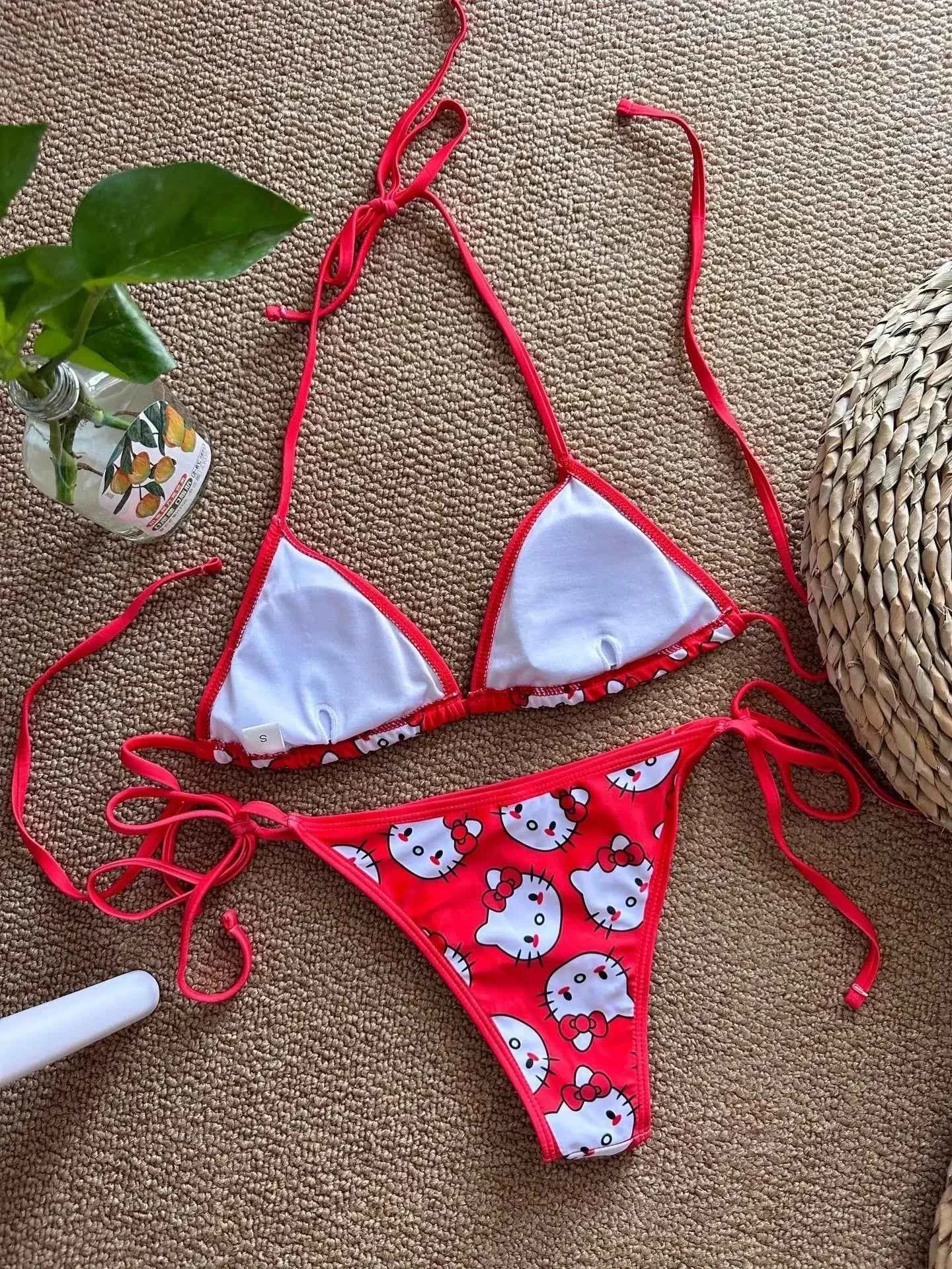 Hello Kitty Swimwear Set - Cute & Flirty Bikini for Confident Beach Days - The Genie Store
