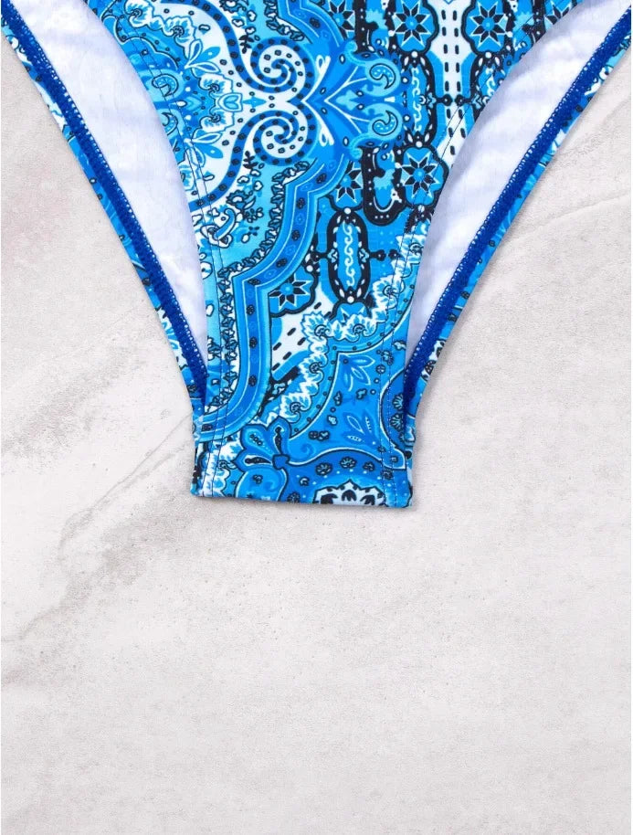 Hot Sale Of The Season New Printed Quality Bikini Strap Women's Swimsuit Set Swimwear Bikini Ensemble Bandeau Style Chinese Orig - The Genie Store