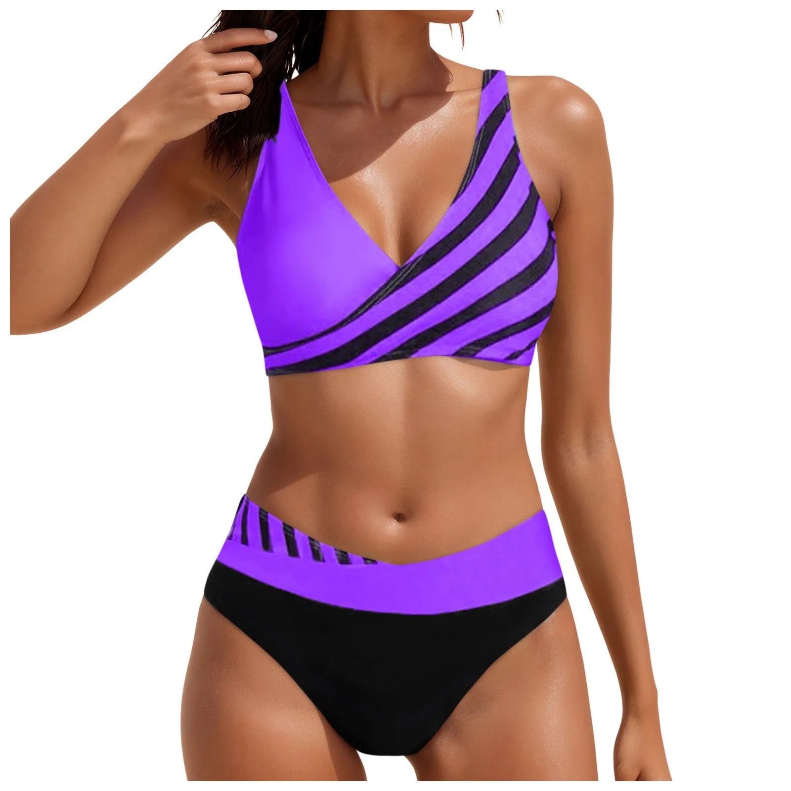Woman Swimsuits Women High Waisted Bikini Sexy Push Up Two Piece Swimsuits Vintage Swimsuit Two Piece купальники жіночий 2025 - The Genie Store