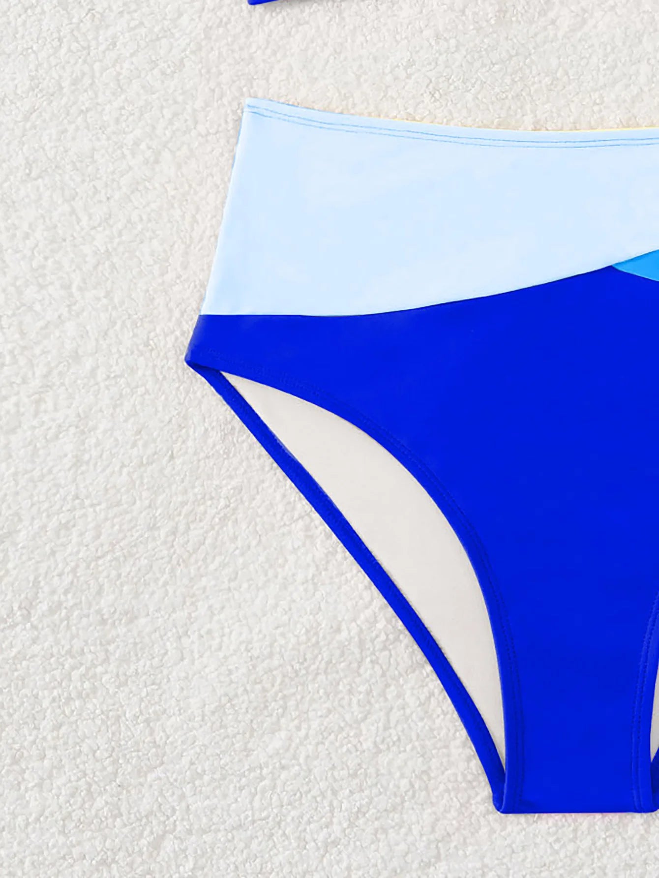 Women's Rose Red Patchwork High-Waist V-Neck Bikini Set - The Genie Store