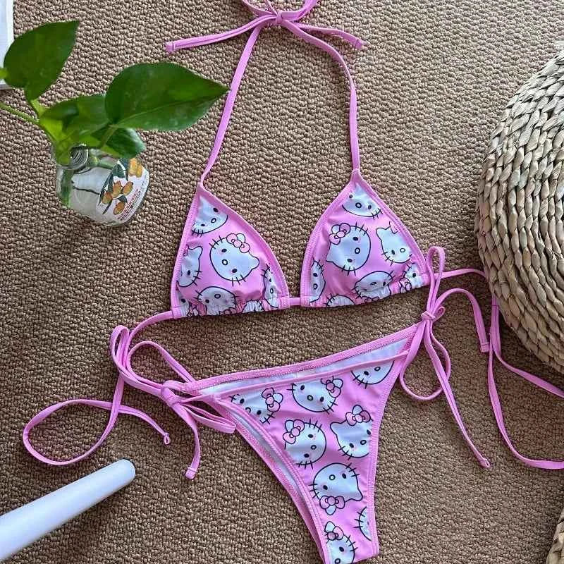 Hello Kitty Swimwear Set - Cute & Flirty Bikini for Confident Beach Days - The Genie Store