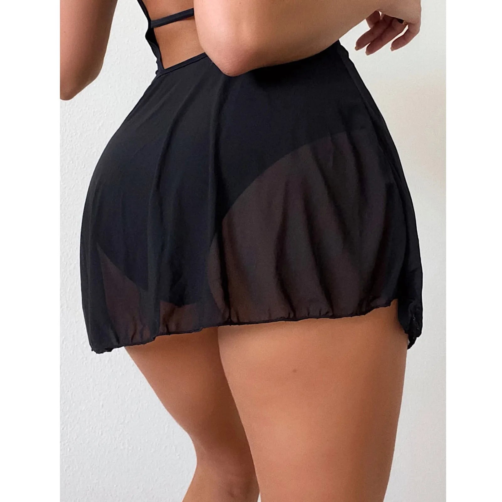 Beach Skirt Women Mesh Flat Corner Short Dress Sexy Beach Pants Pure Desire Swimming Pants Beach Wear Swimwear Covers Up - The Genie Store