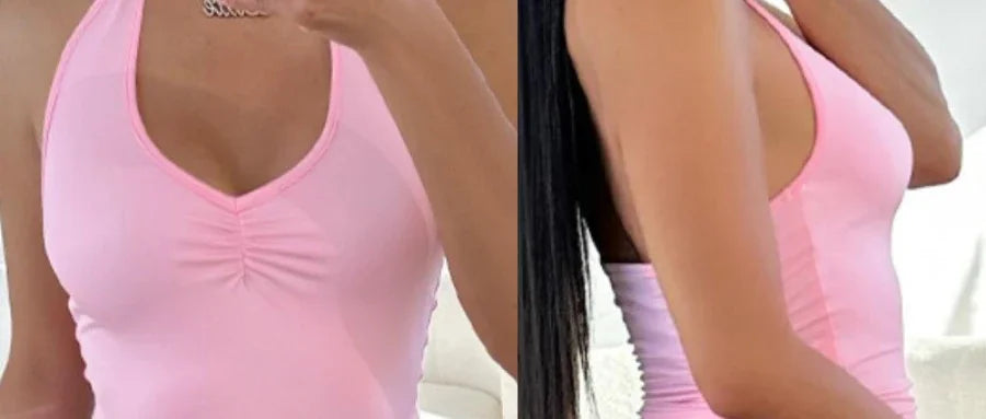 Halter Ruched Top & Lace Trim Drawstring Shorts Set Women 2pcs Sleeveless Tank Top & High Waist Shorts Pants - The Genie Store