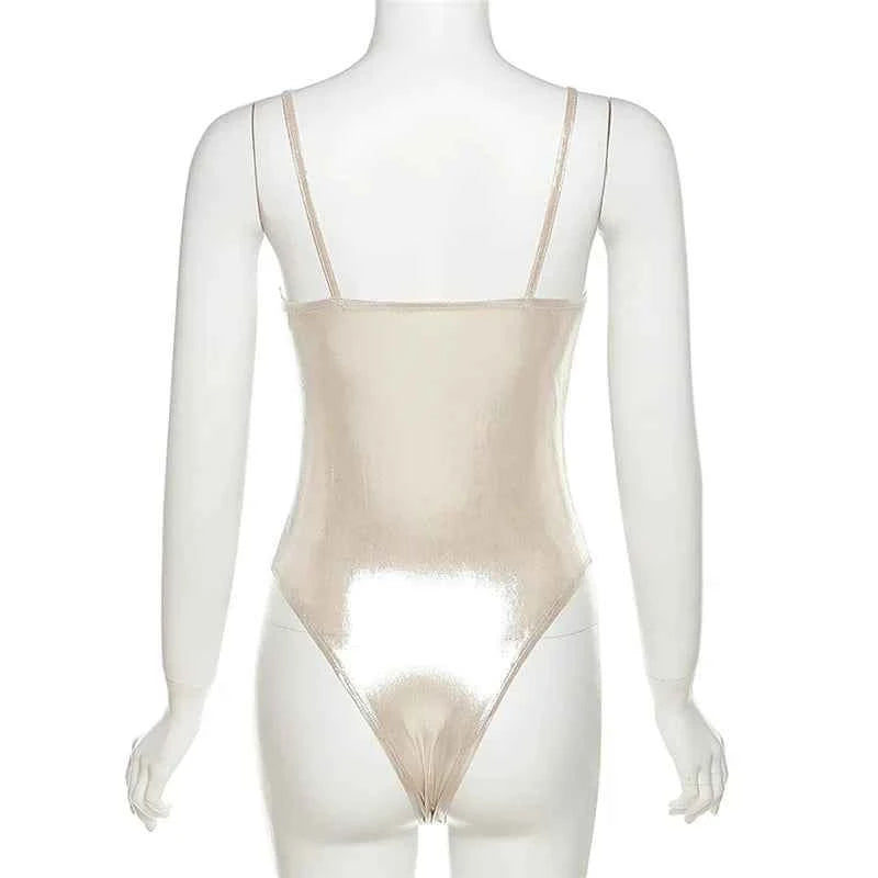 Summer New Fashion Solid Color Lingerie Sexy One-Piece Lace-Up Sleeveless Slim Fit Bodysuit Casual Streetwear Festival Outfit