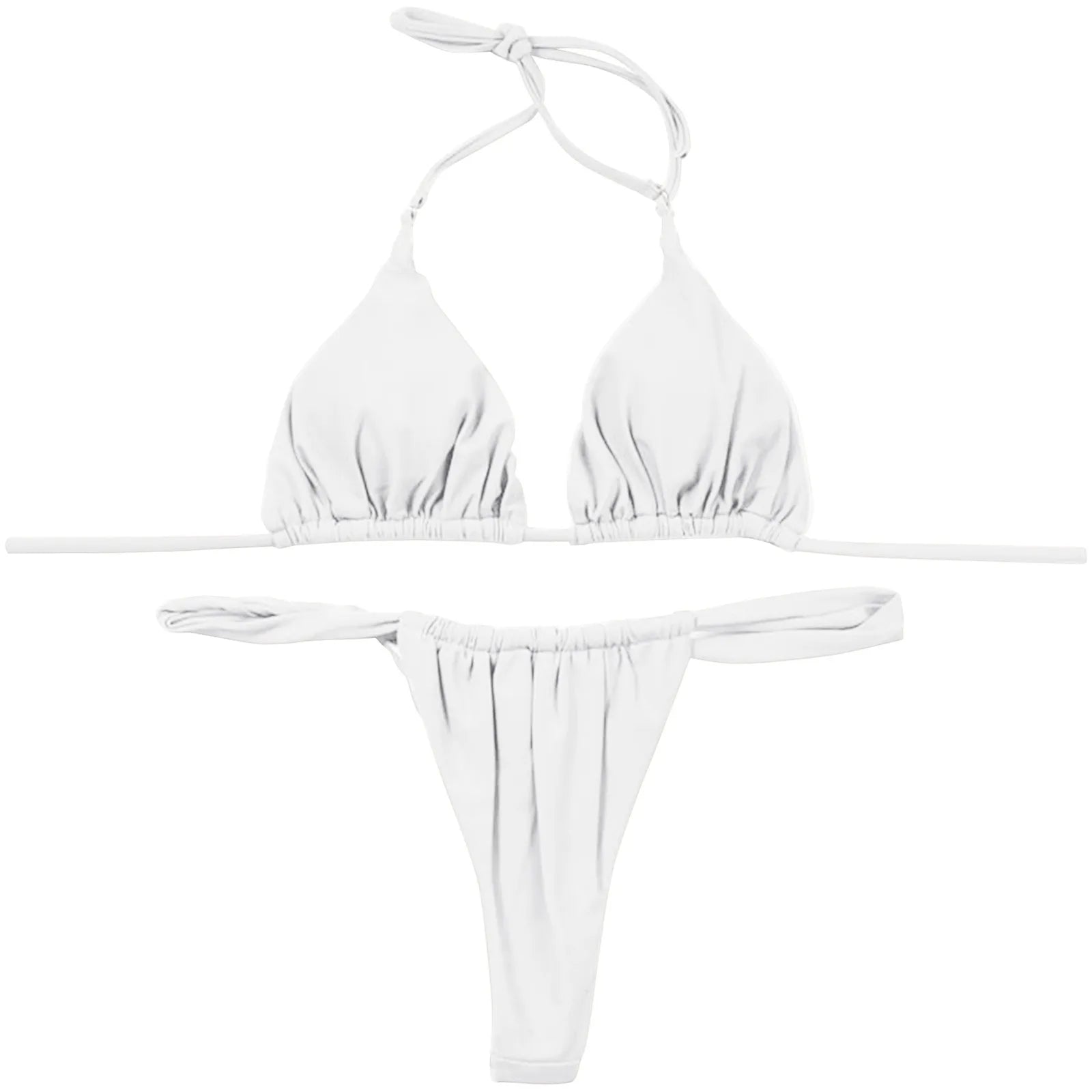 Two Tone Wrap Bikini High Two Up Bikini Piece Up Women Cut Lace Solid Sexy Swimsuit Set Push for Love And Bikini Bottom - The Genie Store