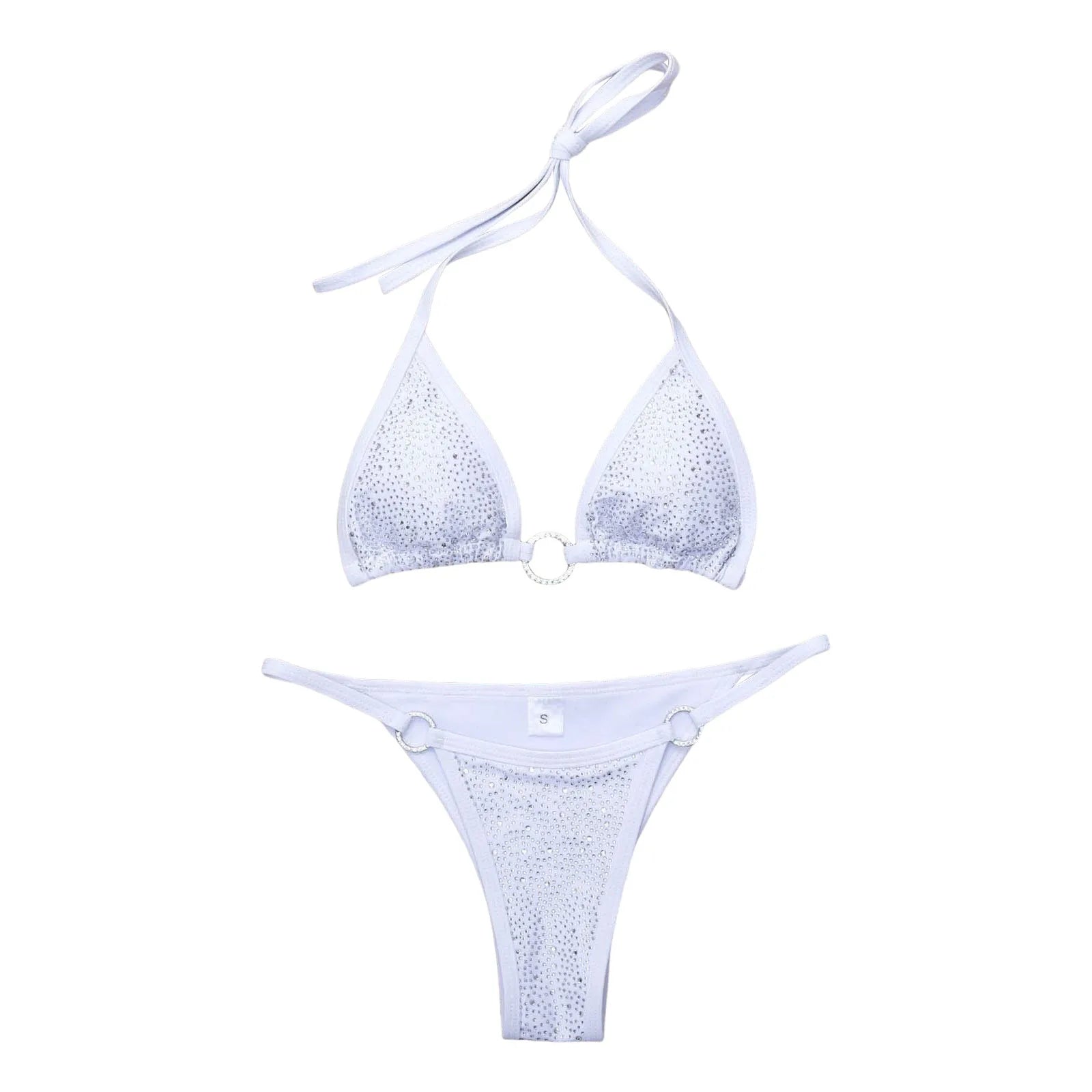 Brazilian Diamond Swimwear Sexy Women Bandeau Bandage Patchwork Bikini Set Push Up Beachwear Swimsuit Bathing Suit Hot Bikini - The Genie Store