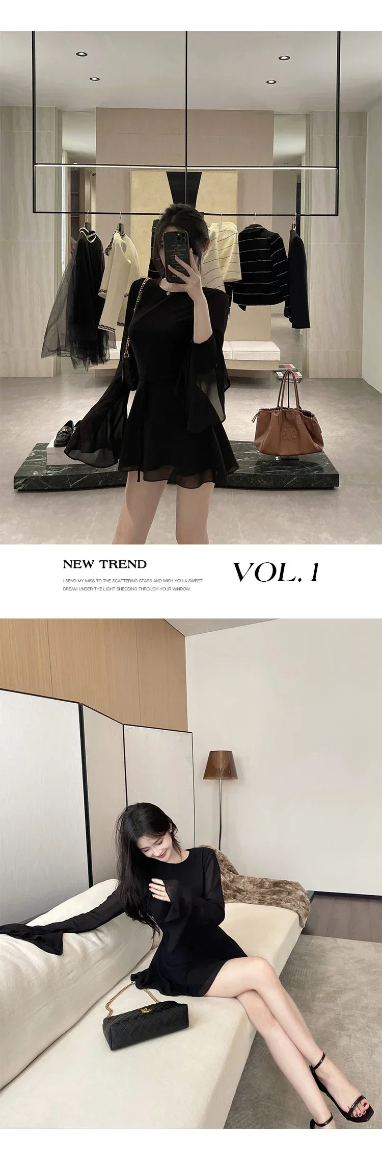 Solid Dresses Women Mini Retro Summer Spicy Ladies Backless Lace-up Sexy Designed Long Sleeve Korean Style Elegant Vintage Ins - The Genie Store