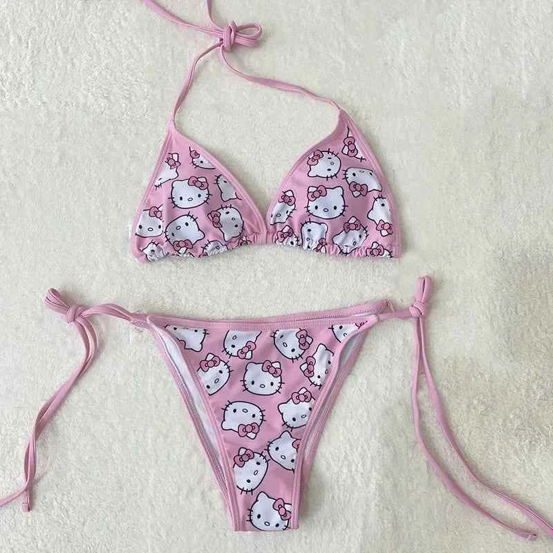 Hello Kitty Swimwear Set - Cute & Flirty Bikini for Confident Beach Days - The Genie Store