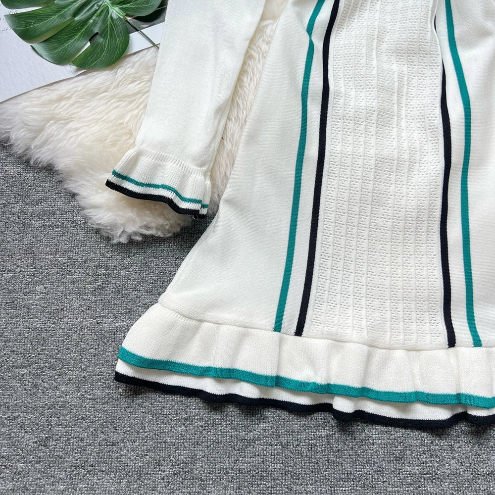 YuooMuoo Brand Fashion Women Knitted Mini Dress Ins Hot Sexy Package Hips Ruffled Party Dress Streetwear Lady Outfits Vestidos - The Genie Store