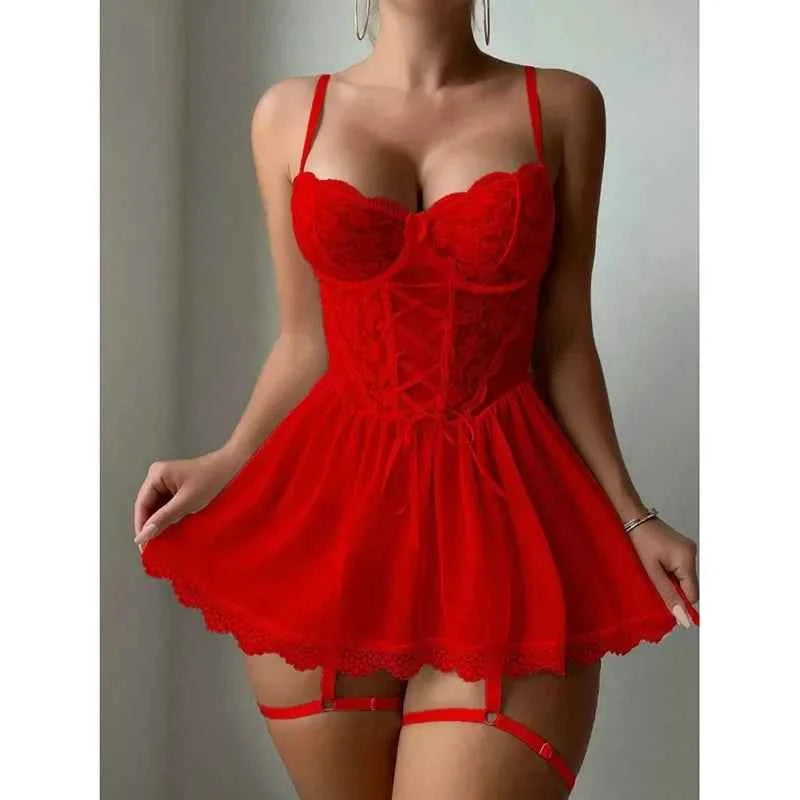 Sexy Lingerie Erotic Underwear Set Transparent Porno Lace Sexy Bra And Panty Garter Set Lingerie Sexy Hot Erotic Sleepwear