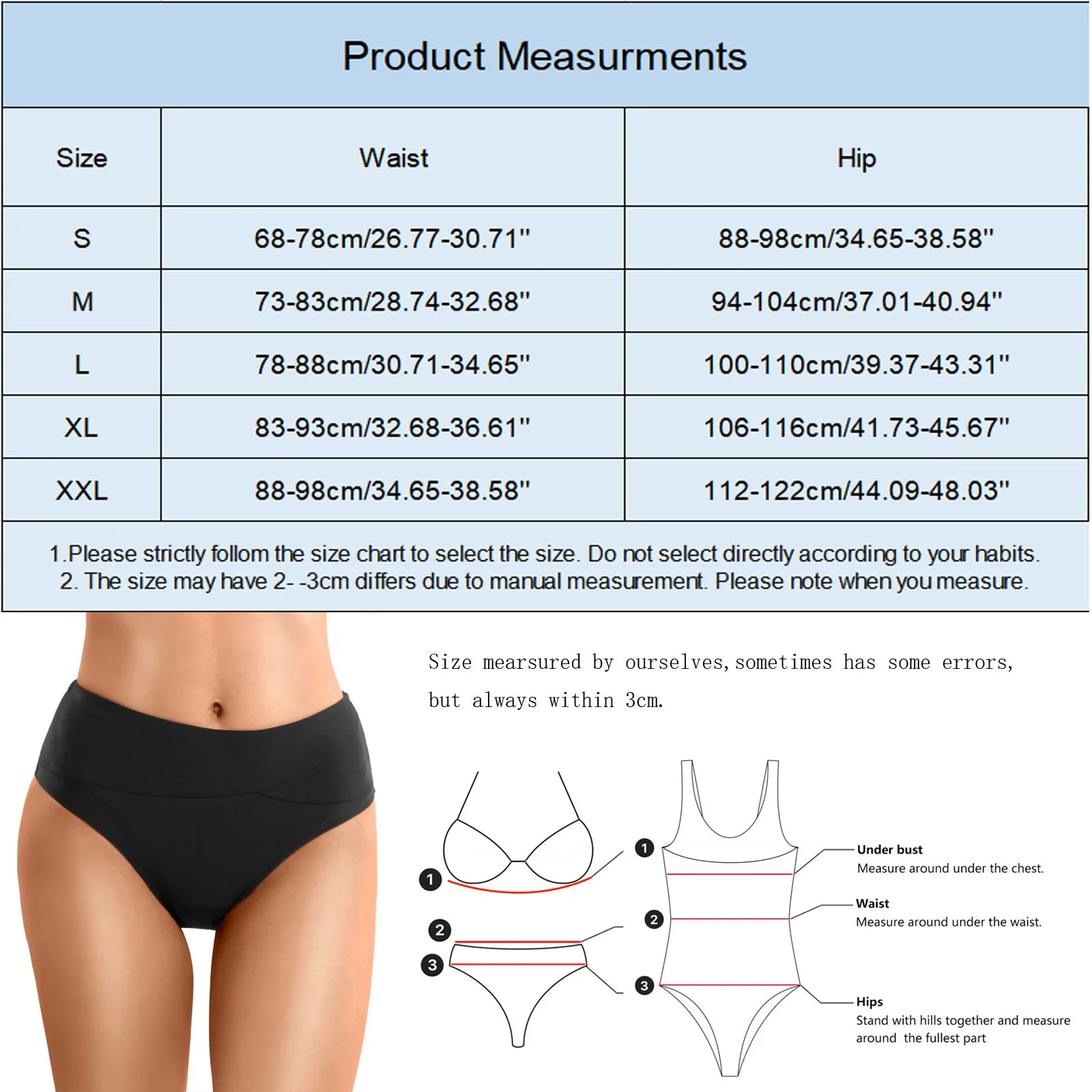 Women's Plus Size High-Waist Bikini Bottoms with Contrast Lace - The Genie Store