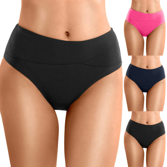 Women's Plus Size High-Waist Bikini Bottoms with Contrast Lace for Effortless Style