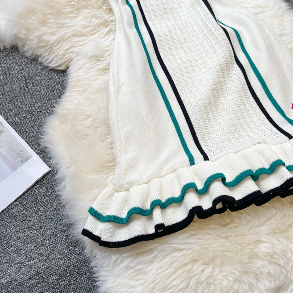 YuooMuoo Brand Fashion Women Knitted Mini Dress Ins Hot Sexy Package Hips Ruffled Party Dress Streetwear Lady Outfits Vestidos - The Genie Store