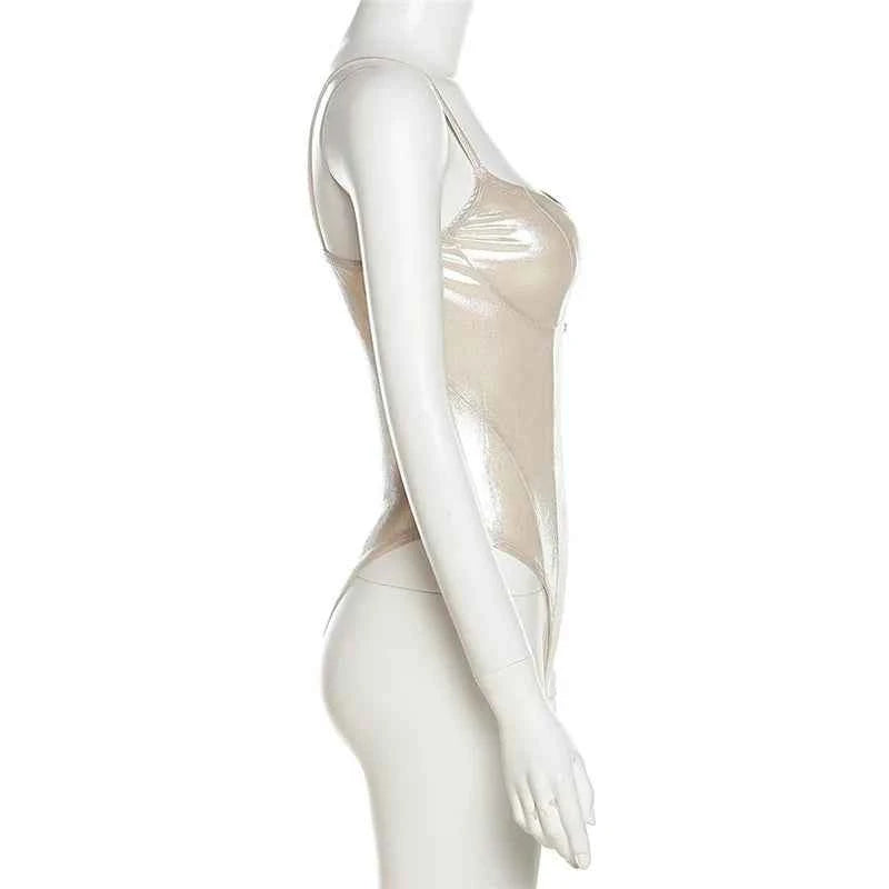 Summer New Fashion Solid Color Lingerie Sexy One-Piece Lace-Up Sleeveless Slim Fit Bodysuit Casual Streetwear Festival Outfit