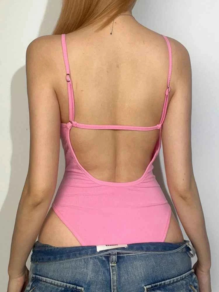 Solid Sexy Bodysuit Lingerie Backless One-pieces Corset Top Slim Summer Clothes For Women Sleeveless Bodys Para Mujer De Vestir - The Genie Store