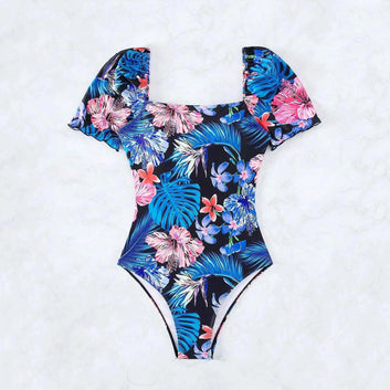 Women’s Flower Triangle Bikini - Fashion Printed Floral Swimsuit with Sexy One-Piece Style