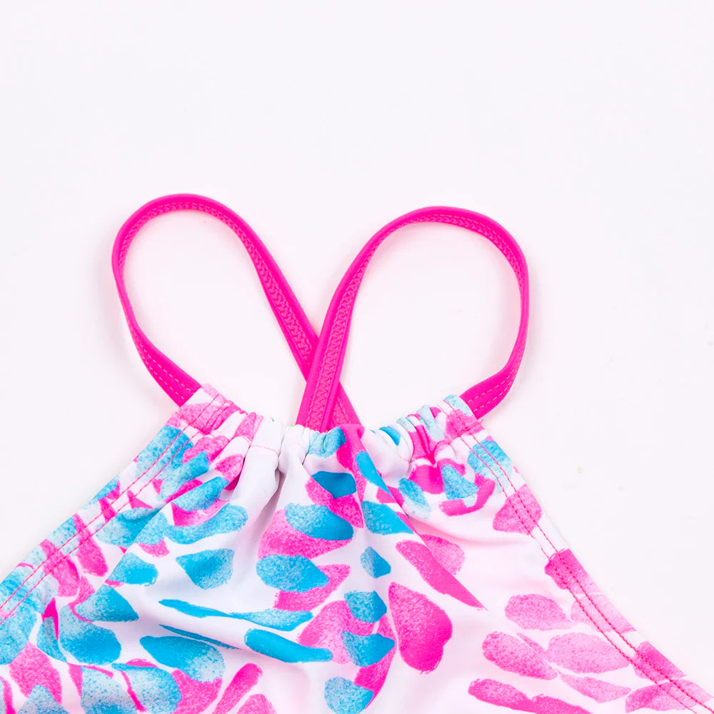 3-14 Years Flower Print Girls Kids Swimwear Summer Children Teen Students Two Pieces Swimsuit Kids Bikini Set Bathing Suit - The Genie Store