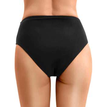 Women's Plus Size High-Waist Bikini Bottoms with Contrast Lace for Effortless Style