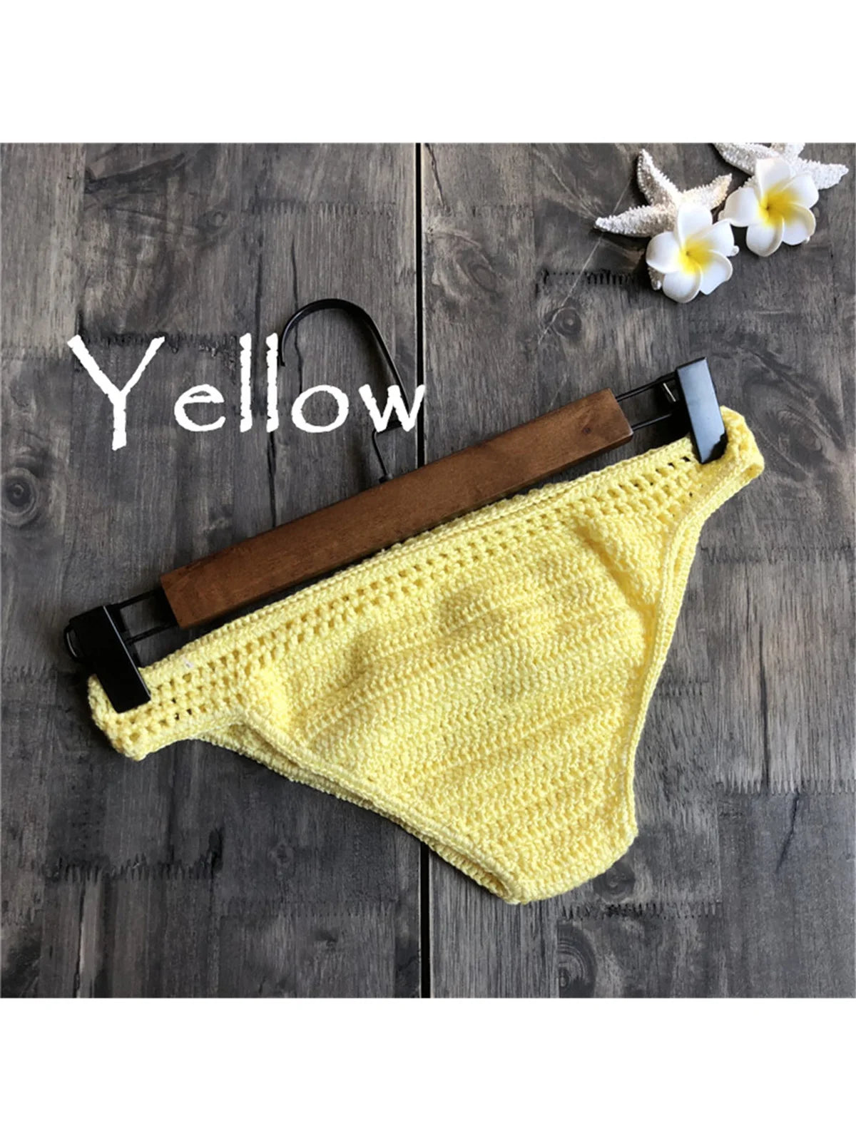 S - XL 9 Colors Crochet Knitted Bikini Bottom Swim Brief Women Swimwear Female Bather Brazilian Tanga Panties Underwear V4195 - The Genie Store