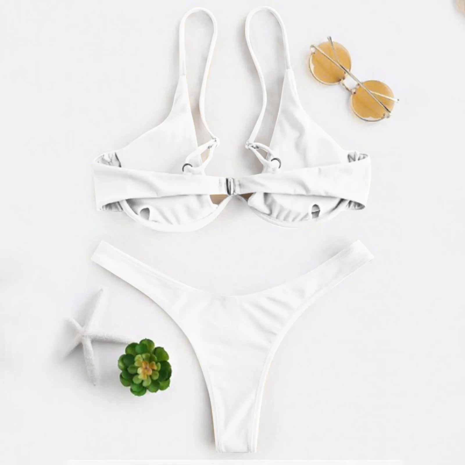 bikini Sexy Split Style Solid Color Women's Swimsuit Steel Bracket Tow-Piece For Teenagers biquinis feminino tendência 2024 - The Genie Store