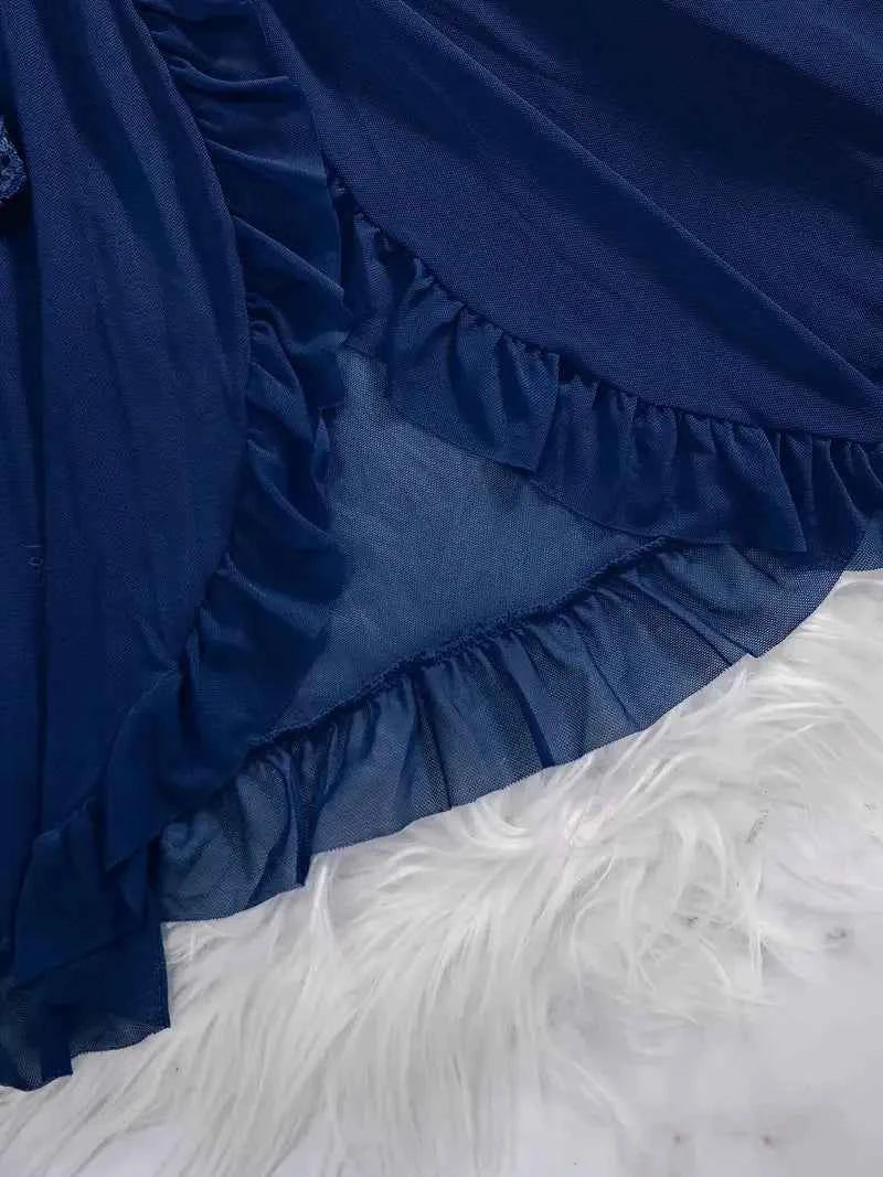 A Set Of Tulle Ultra Sexy Nightgown V-neck Bra Open Sleep Skirt Night Erotic Dress Woman Sheer Pajamas Lingerie Pants Luxury kit