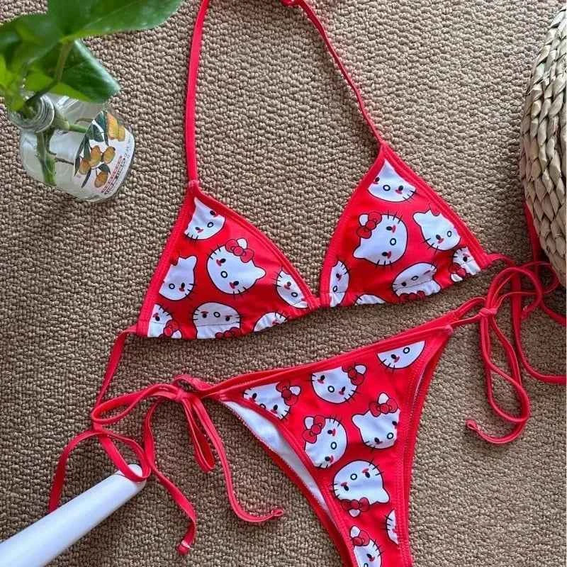 Hello Kitty Swimwear Set - Cute & Flirty Bikini for Confident Beach Days - The Genie Store