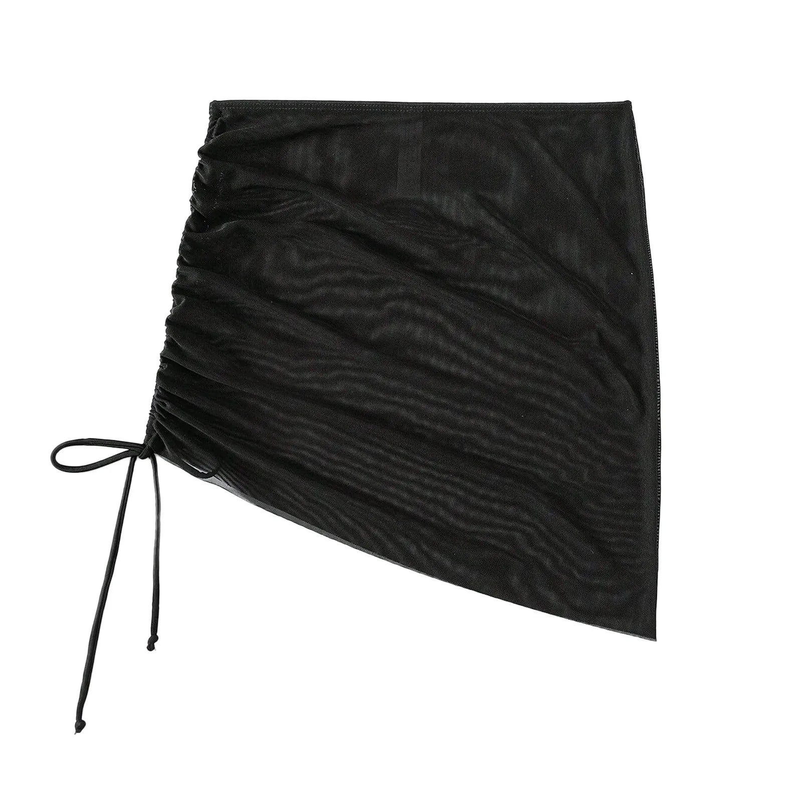 Women Short Sarongs Mesh Sheer Coverups Beach Bikini Wrap Sheer Short Skirt Swimsuit Scarf Transparent Cover Ups for Swimwear - The Genie Store