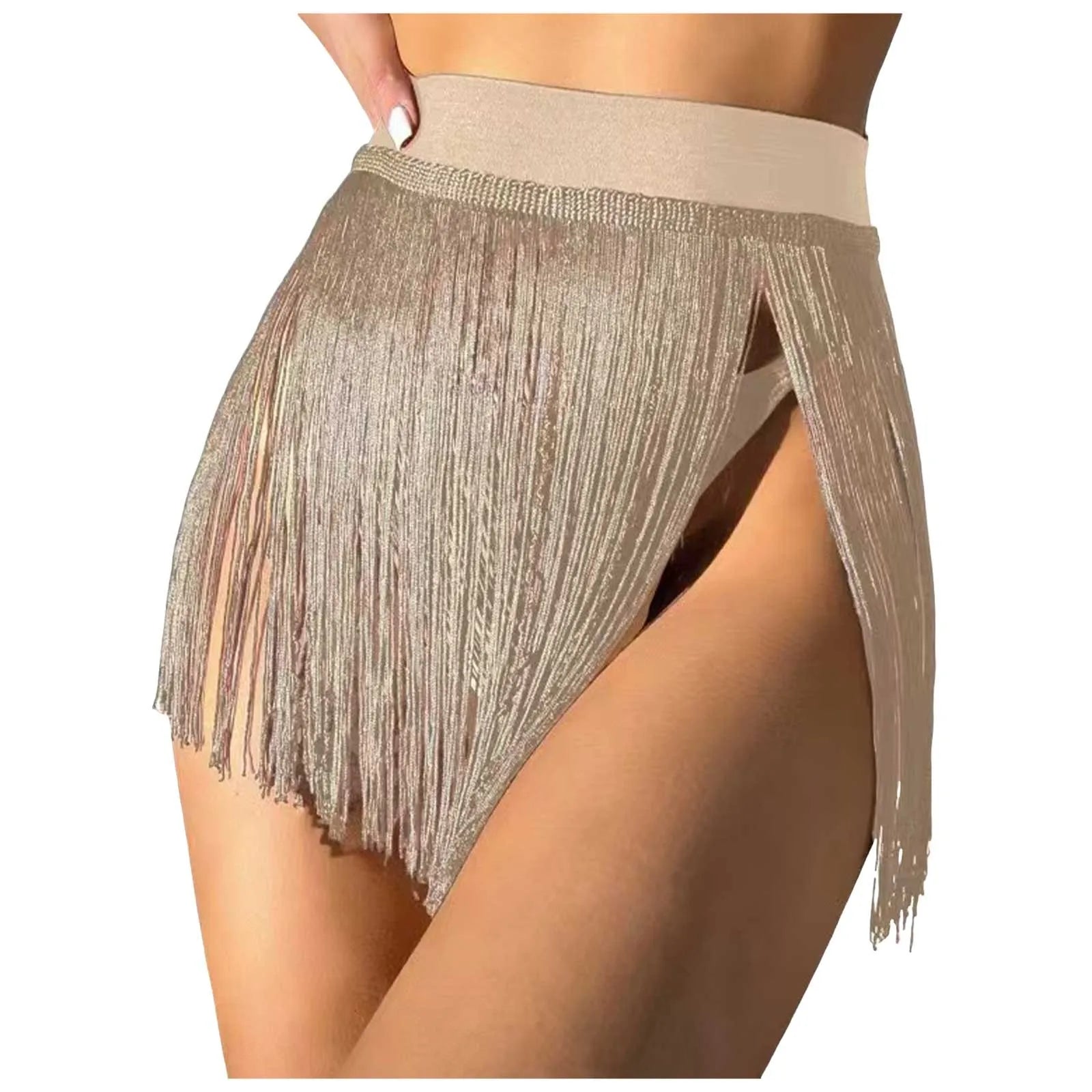 2025 New Women'S Beach Tassel Mini Skirt Bikini Triangle Swimsuit Short Skirts Bikini Beach Vacation Swimsuit Half Cover Skirt - The Genie Store