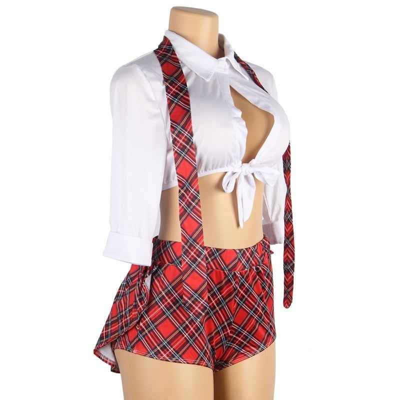 Plus Size Sexy Lingerie Fashion Sexy Preppy Style Uniform - The Genie Store