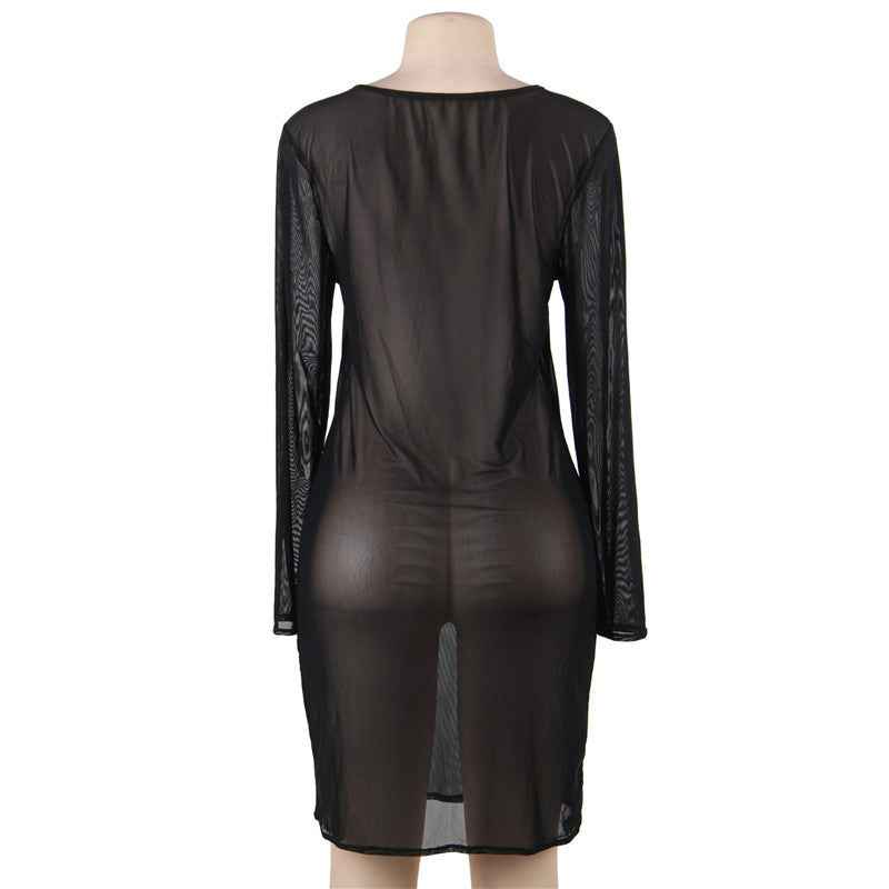 Bold & Beautiful Plus Size Mesh Lingerie Dress for Confident Nights - The Genie Store
