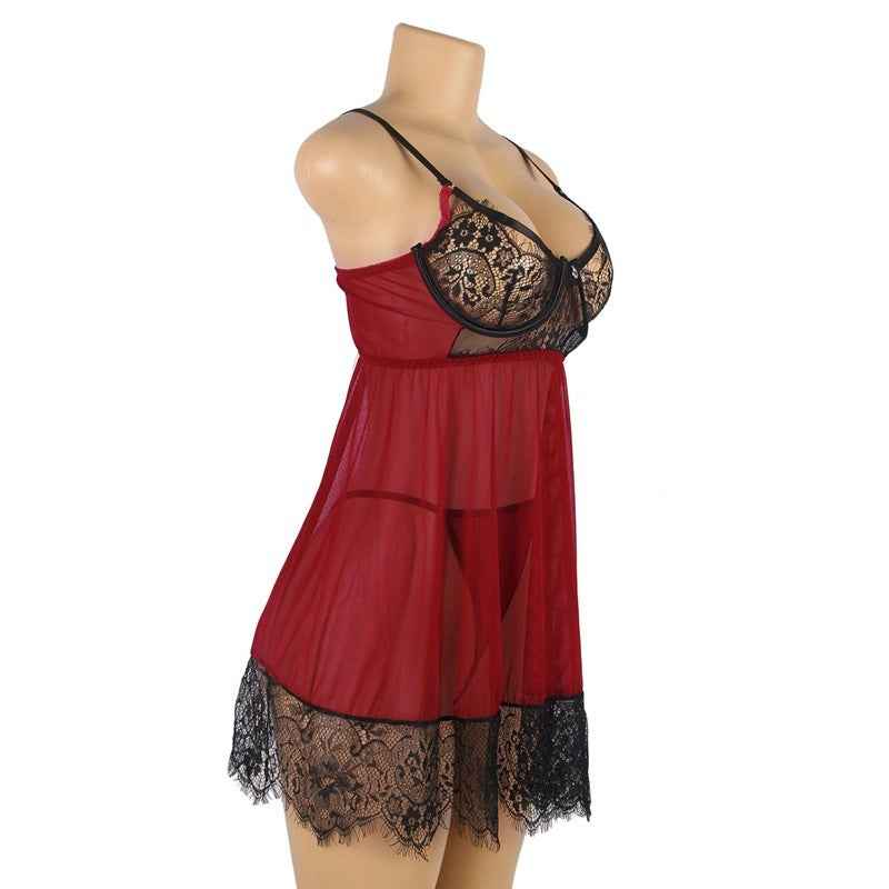 Curvy Couture Backless Lace Slip Nightdress – Embrace Your Sexy Side in Plus Size Lingerie - The Genie Store
