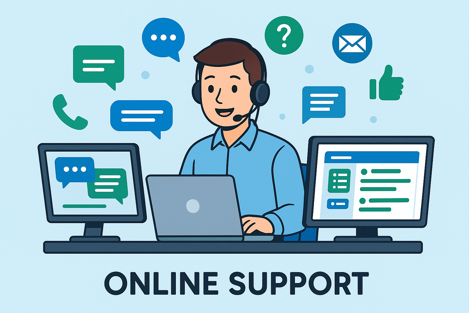 Online Support clip art image